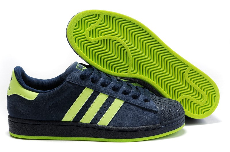 Womens Adidas 2012 Original Superstar II G43721 Fluorescent green/Blue